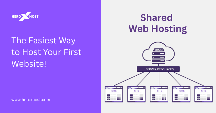 "Illustration of shared hosting concept showing multiple guide by HeroXhoST