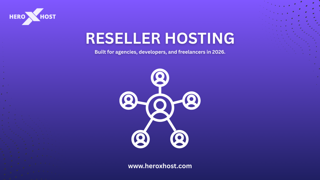 Reseller hosting network illustration built for agencies, developers, and freelancers in 2026