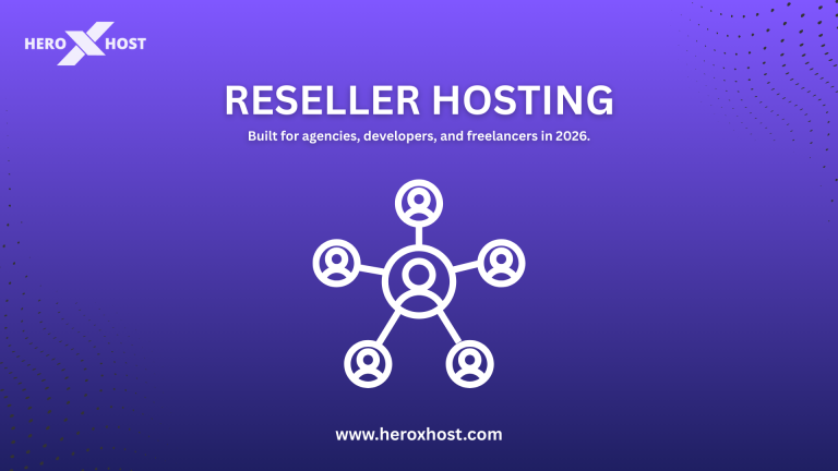 Reseller hosting network illustration built for agencies, developers, and freelancers in 2026