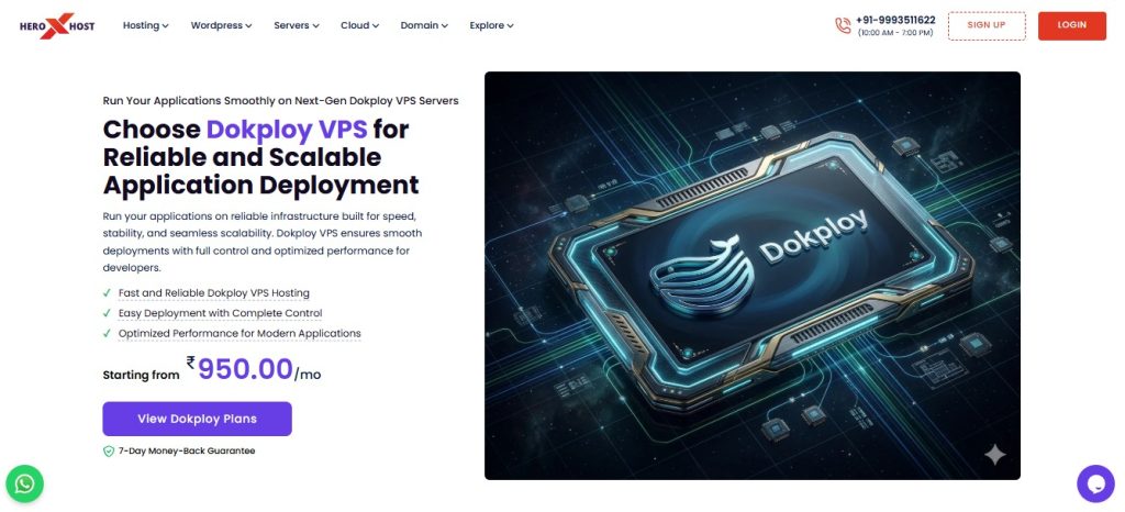 Dokploy VPS hosting dashboard for scalable application deployment and performance